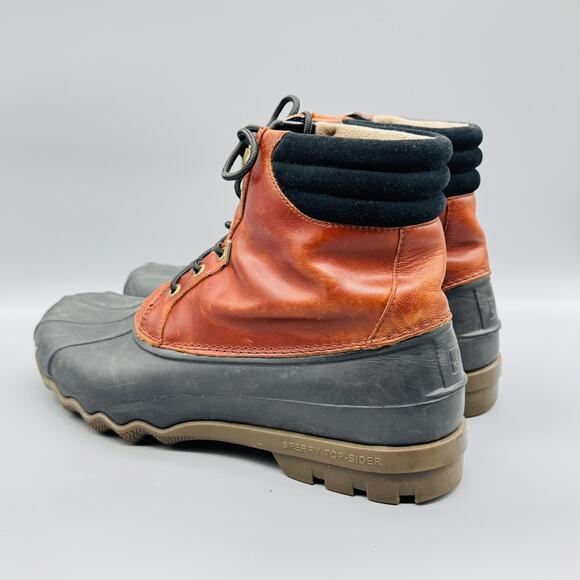 Sperry Boots Mens 11 Brown Leather Top Sider Duck Snow Ankle Lace Up Waterproof main image 10